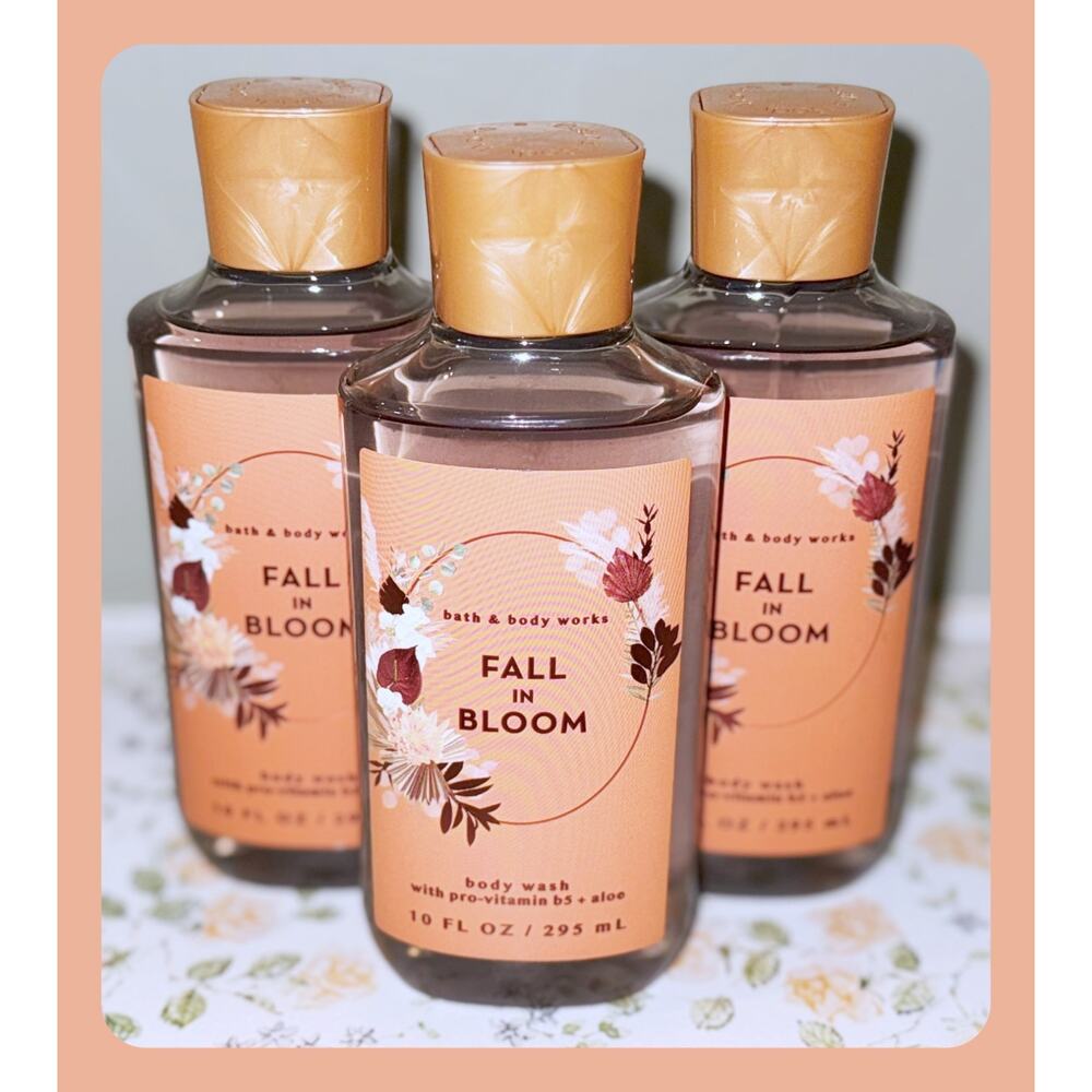Bath & Body Works Fall in Bloom 10 oz Shower Gel Body Wash with Aloe B5 x3